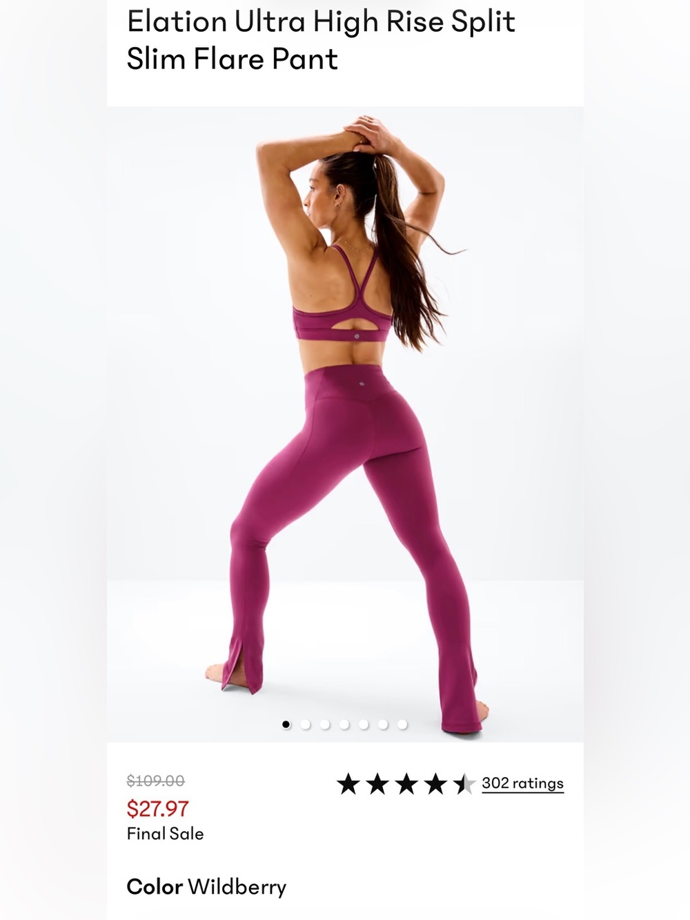 Athleta Elation Ultra High Rise Split Slim Flare Pant